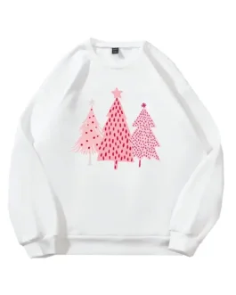 Sudadera con estampado de árbol de navidad con forro térmico